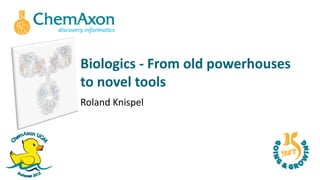 Biologics - From old powerhouses
to novel tools
Roland Knispel
 
