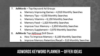 Adwords keyword planner – offer ideas
 