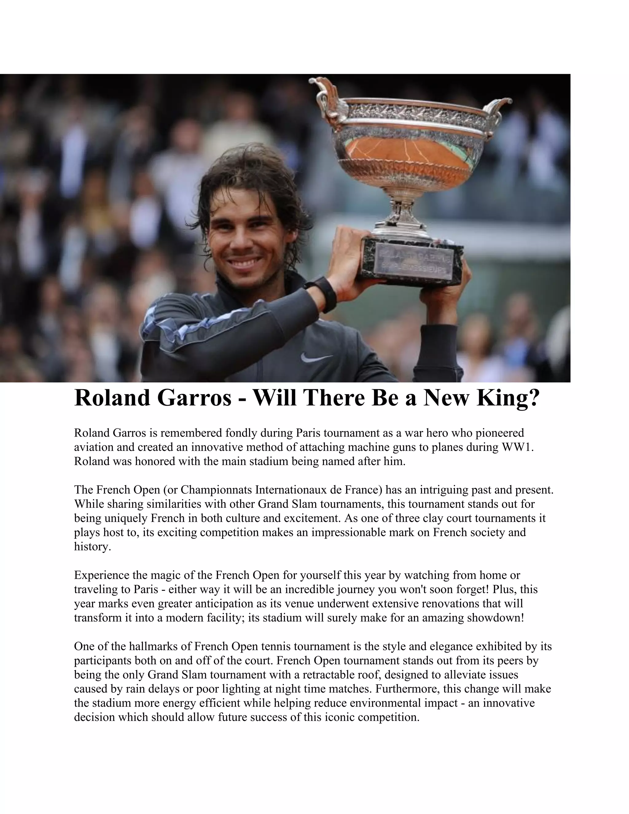 Can Roland Garros Acknowledge Its Past? Can Roland Garros Acknowledge Its Past?