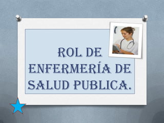 Rol de  enfermería de  Salud Publica. 