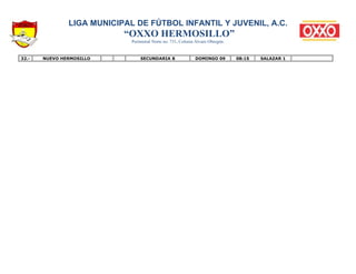 LIGA MUNICIPAL DE FÚTBOL INFANTIL Y JUVENIL, A.C.
                           “OXXO HERMOSILLO”
                           ...
