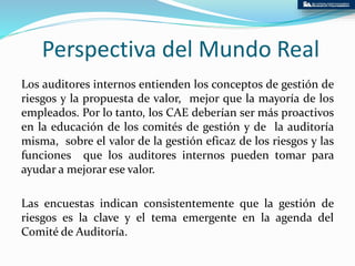 Rol de la auditoría interna en la administración de riesgos | PPTX