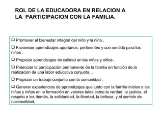 Rol de la educadora y asistente | PPT