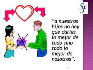 “ a nuestros hijos no hay que darles lo mejor de todo sino todo lo mejor de nosotros”. 