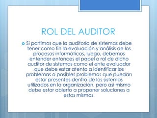 Rol del auditor de sistemas | PPTX