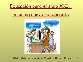1
Educación para el siglo XXI…
hacia un nuevo rol docente
Elvira Estevez - Mariana Fiorito - Marina Crespo
 