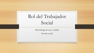 Rol del Trabajador 
Social 
Metodología de caso y familia 
Servicio social 
 