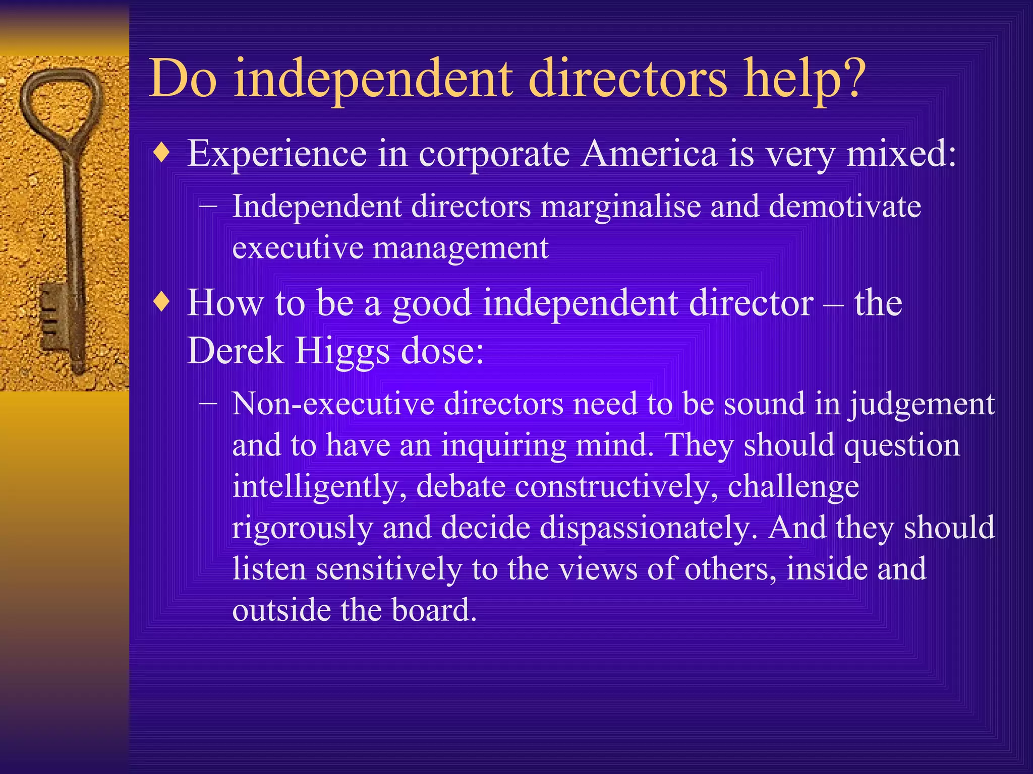 Role And Responsibilities Of Independent Directors | PPT