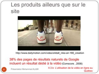 II.3.b  L’utilisation de la vidéo en ligne au Québec