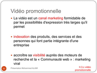 II.1 Le textele contenu doit renseigner l’internaute sans omettre les moteurs de recherche qui se basent sur ce contenu pour leur indexation19Présentation Mohammed ALAMIII.1 Le texte