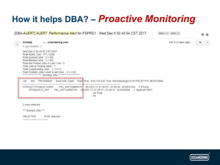 How it helps DBA? – Proactive Monitoring
 