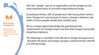 Role of HR in Change Management Training | PPTX