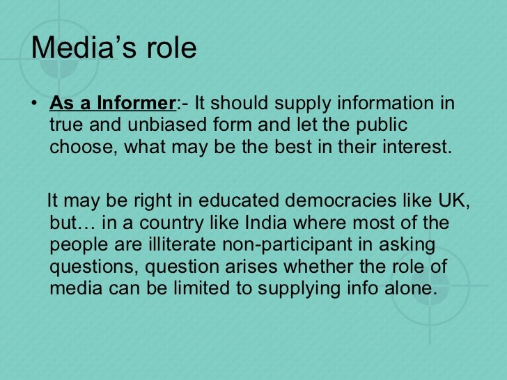 essay on the role of media in democracy