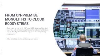 NORTALGROUPNORTAL.COM
FROM ON-PREMISE
MONOLITHS TO CLOUD
ECOSYSTEMS
• Conventional monolith ERP- and MES-systems have lost...