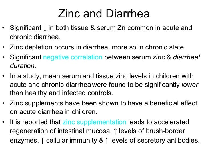 role of zinc in diahorrea