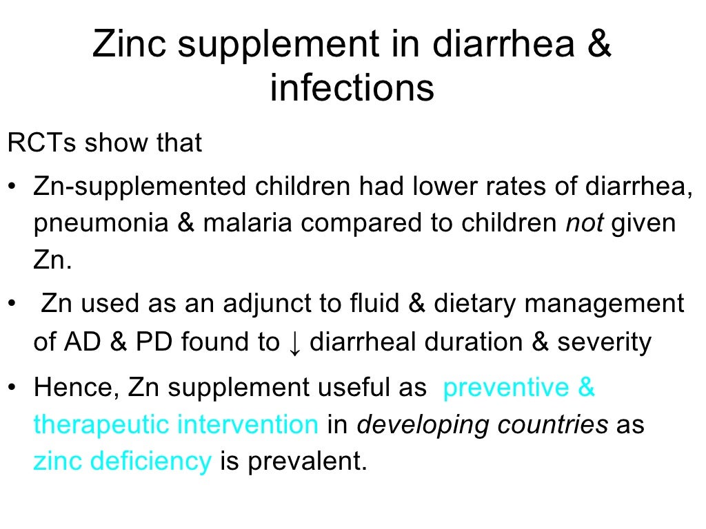 role of zinc in diahorrea