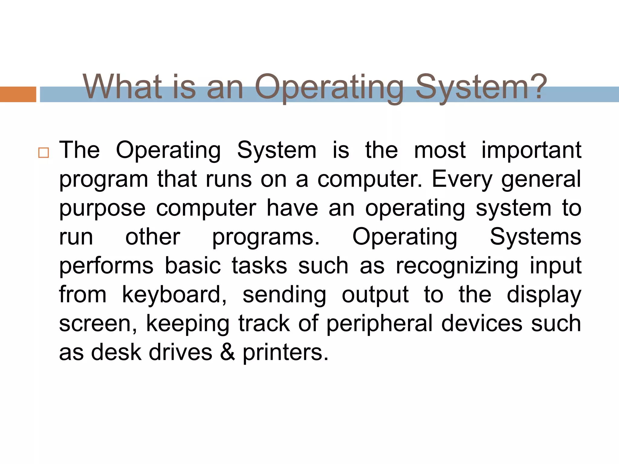 Role and function of operating system | PPTX