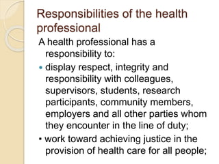 Role And Responsibilities Of An Allied Health Professional
