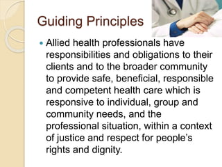 Role And Responsibilities Of An Allied Health Professional