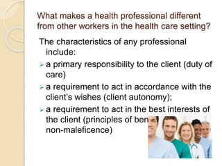 Role And Responsibilities Of An Allied Health Professional