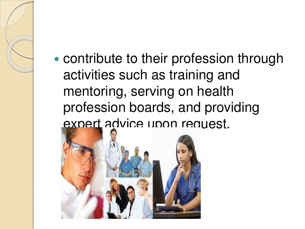 Role and responsibilities of an allied health professional