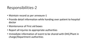 Role And Responsibilities Of First Aider