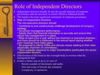 Role and responsibilities of independent directors | PPT
