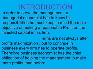 Role And Responsibilities Of Managerial Economist