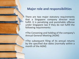 Role And Responsibilities Of Singapore Company Resident Director
