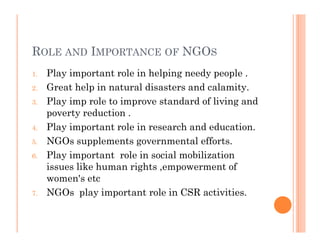Role and responsibility of non governmental organization in context ...