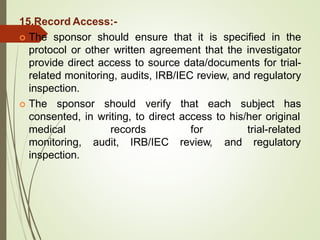 Role and Responsiblities of Sponsor as per ICH GCP.pptx