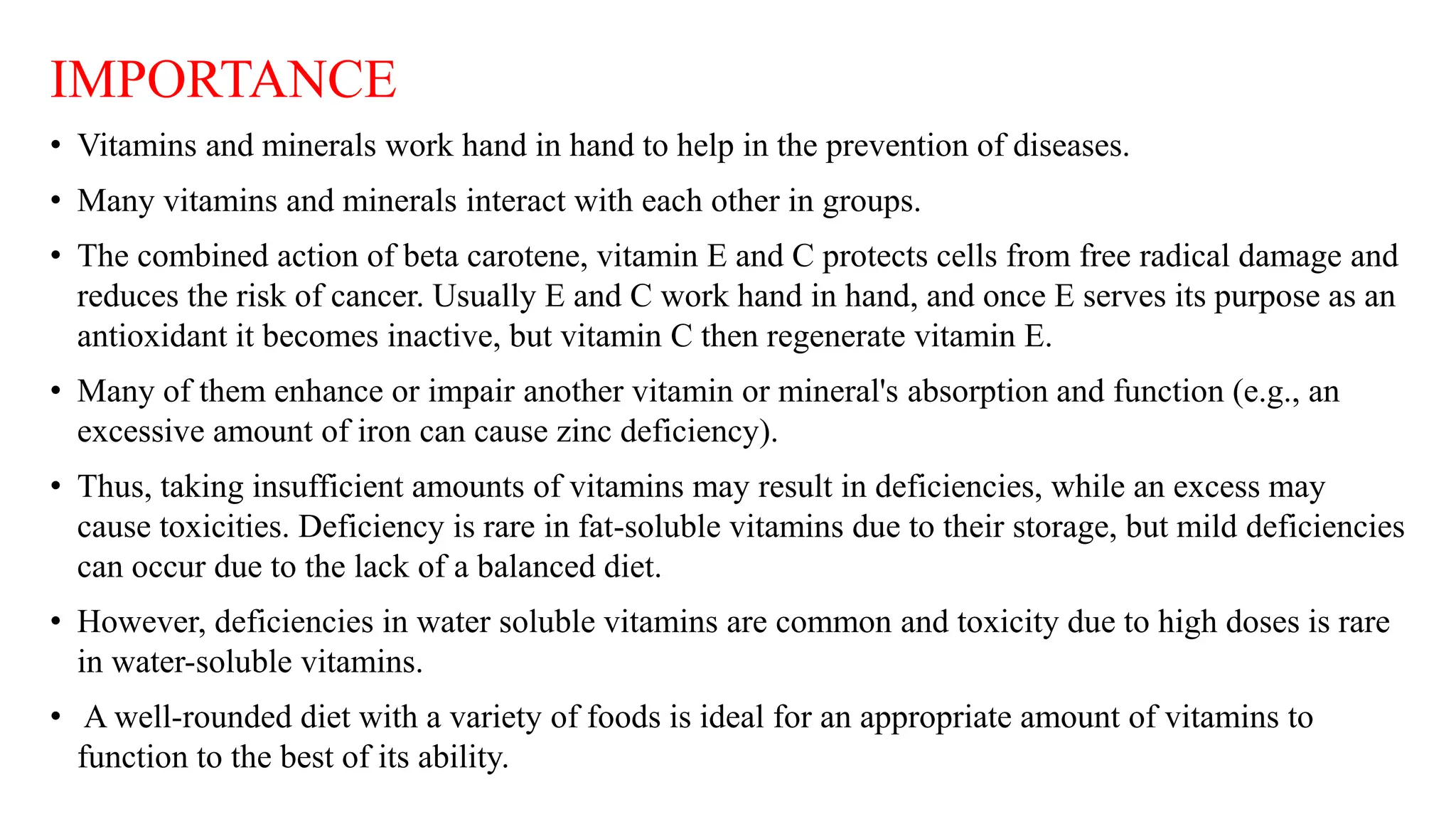 Visual Reference: Role And Sources Of Vitamins And Minerals Pptx