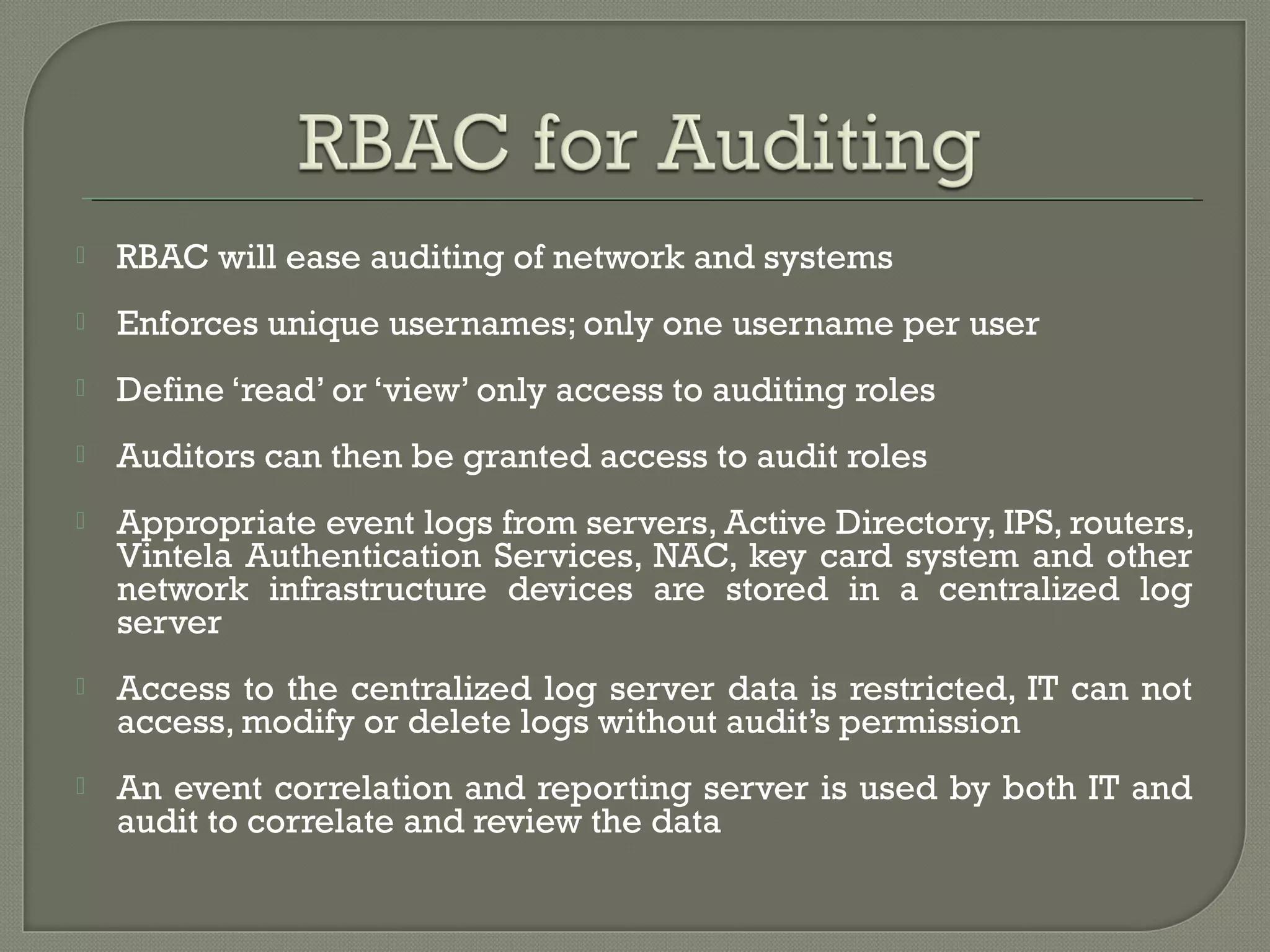 Role based access control - RBAC | PPT
