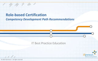 Role-based Certification Competency Development Path Recommendations IT Best Practice Education  