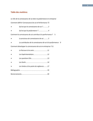 Le Role De La Connaissance De Soi Dans La Performance En Entreprise