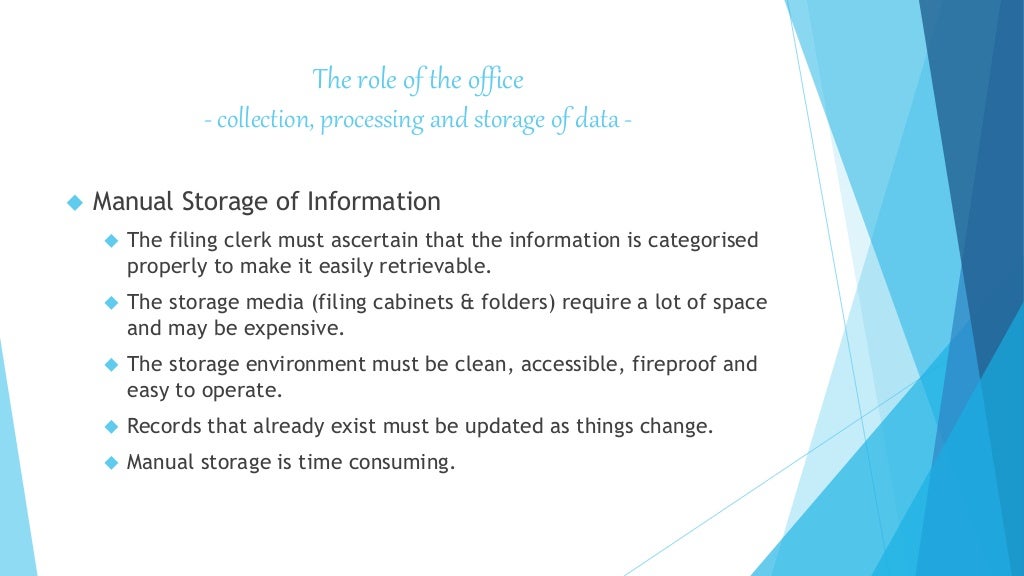 Role & functions of the office