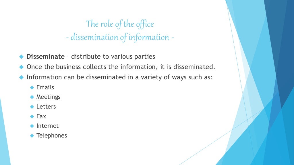 Role & functions of the office