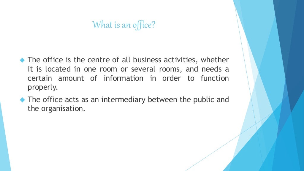 Role & functions of the office