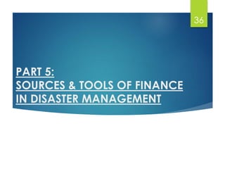 Role & Importance of Finance in Disaster Management