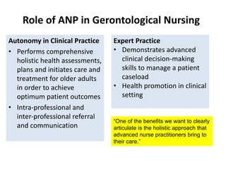 Picture of Role of Advanced Nurse Practitioner in Gerontological Nursing | PDF