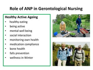 Role of Advanced Nurse Practitioner in Gerontological Nursing | PDF