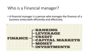 Role Of A Finance Manager