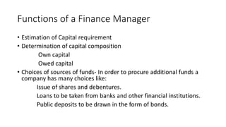 Role Of A Finance Manager