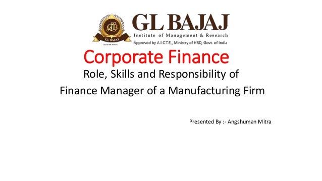 role of a finance manager