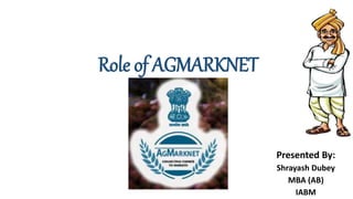 Role of AGMARKNET
Presented By:
Shrayash Dubey
MBA (AB)
IABM
 