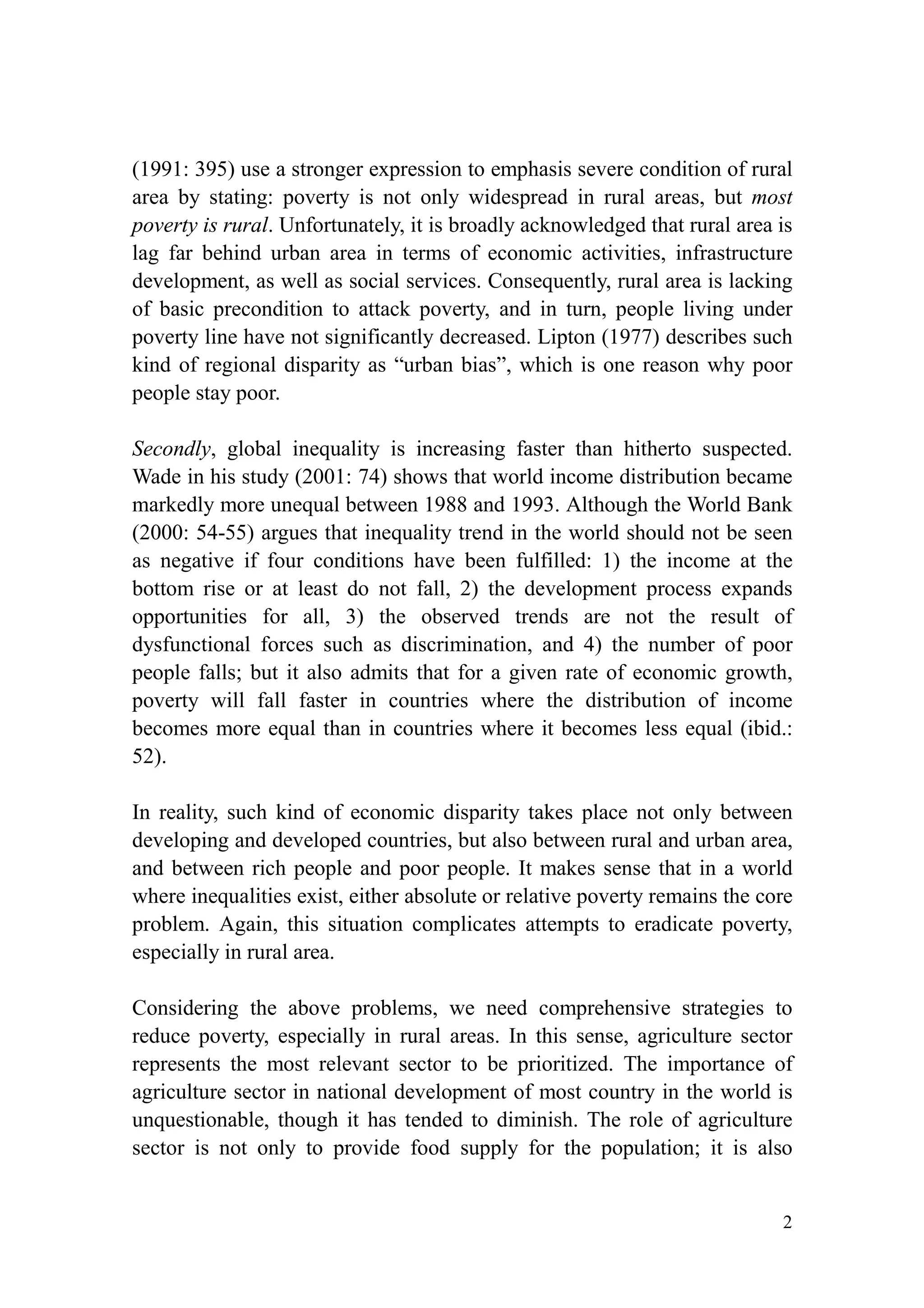 Role of Agriculture and Rural Development in Poverty Alleviation | PDF