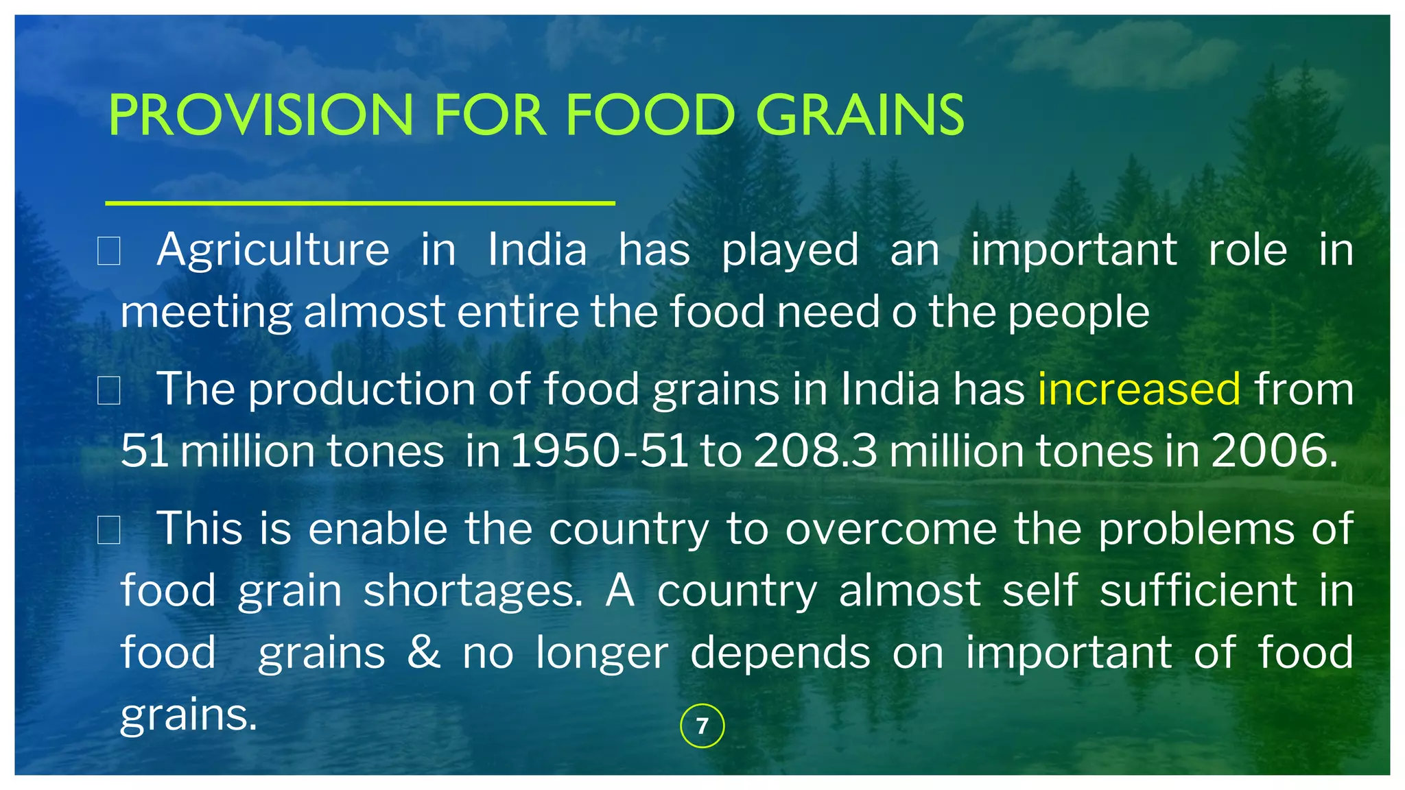 Role of agriculture in indian economy | PPTX