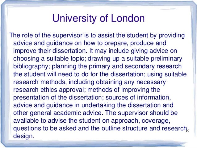 Dissertation supervisor role