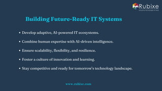 Role of AI Consulting in Modern IT Companies | Rubixe | PDF