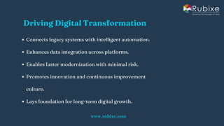 Role of AI Consulting in Modern IT Companies | Rubixe | PDF